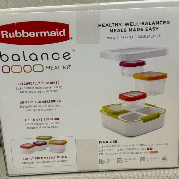Rubbermaid Balance Pre Portioned Meal Kit 11 piece Food Storage Containers - Picture 2 of 8